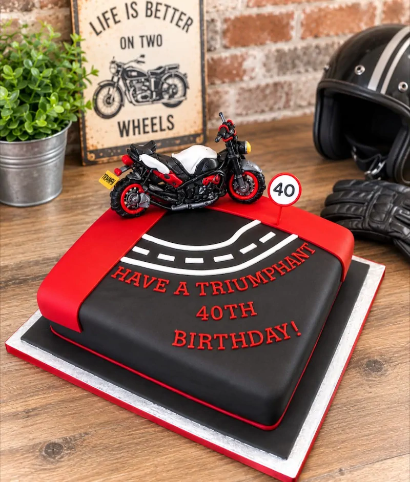 Open Road Motorcycle Cake