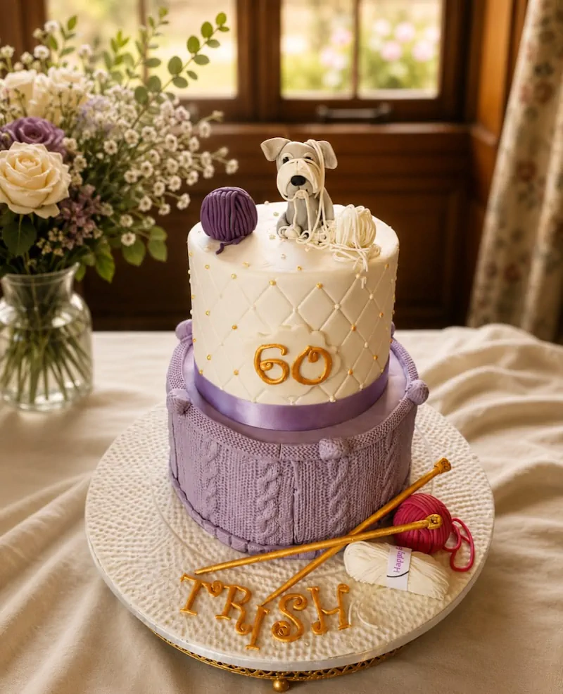 Yarn & Puppy Celebration Cake